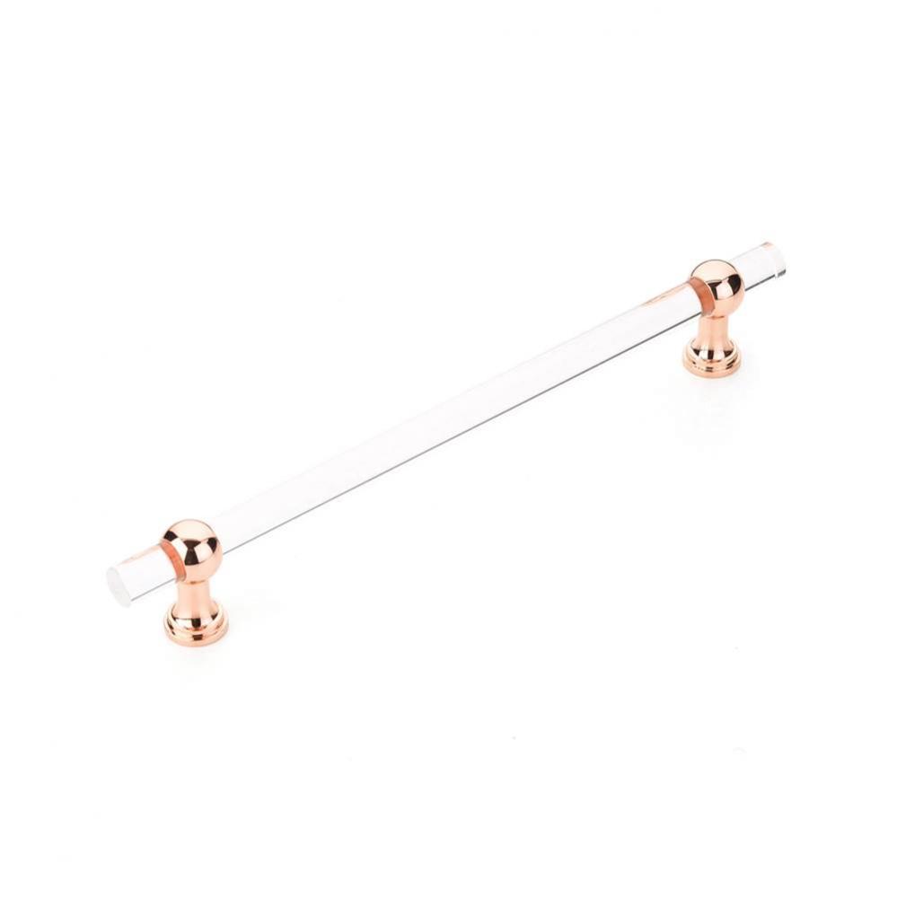 Appliance Pull, NON-Adjustable Clear Acrylic, Polished Rose Gold, 12&apos;&apos; cc