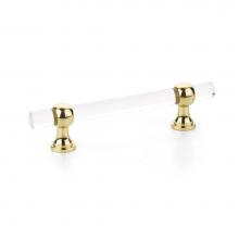 Schaub and Company 414-03 - Pull, Adjustable Clear Acrylic, Polished Brass, 4'' cc
