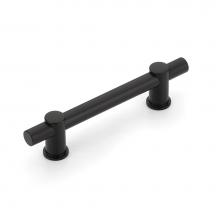 Schaub and Company 424-MB/PN - Fonce Bar Pull, 4'' cc with Matte Black bar and Polished Nickel stems