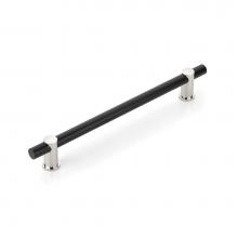 Schaub and Company 422-MB/PN - Fonce Appliance Pull, 12'' cc, with Matte Black bar and Polished Nickel stems
