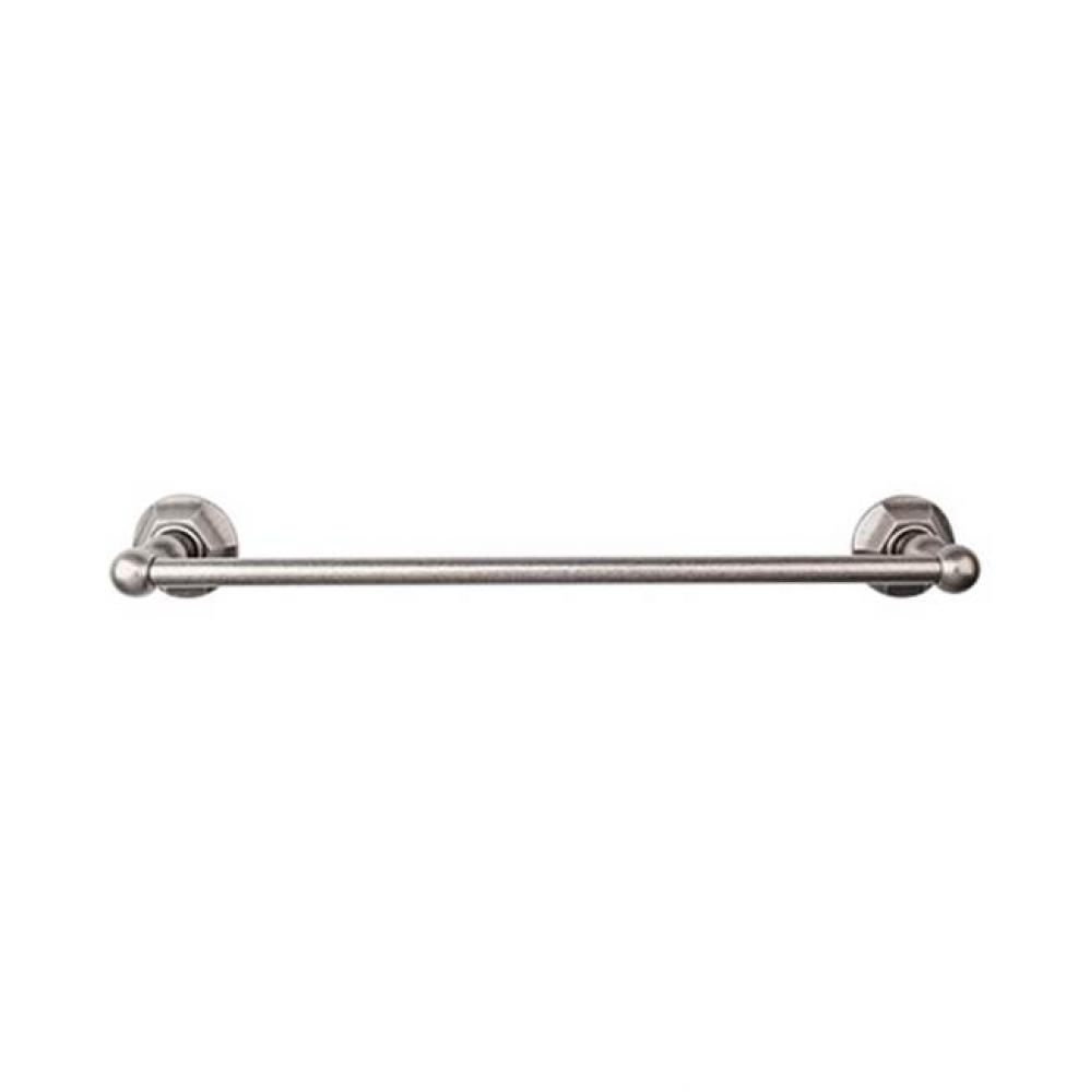 Edwardian Bath Towel Bar 30 Inch Single - Hex Backplate Antique Pewter