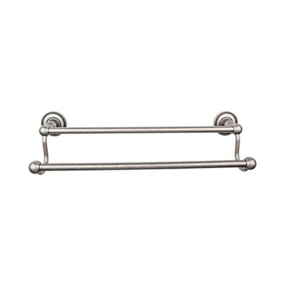 Edwardian Bath Towel Bar 30 In. Double - Beaded Bplate Antique Pewter