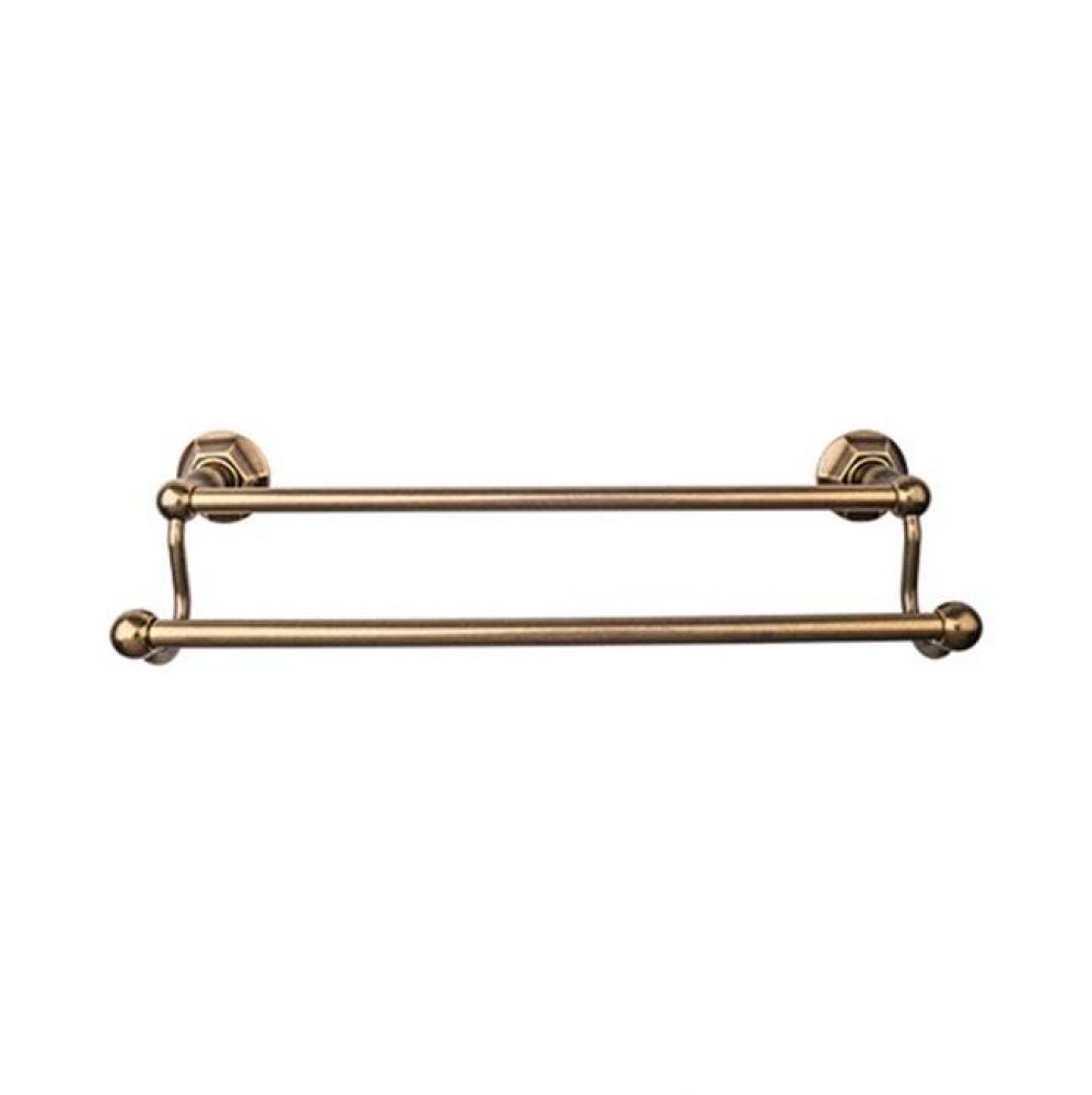 Edwardian Bath Towel Bar 30 Inch Double - Hex Backplate German Bronze