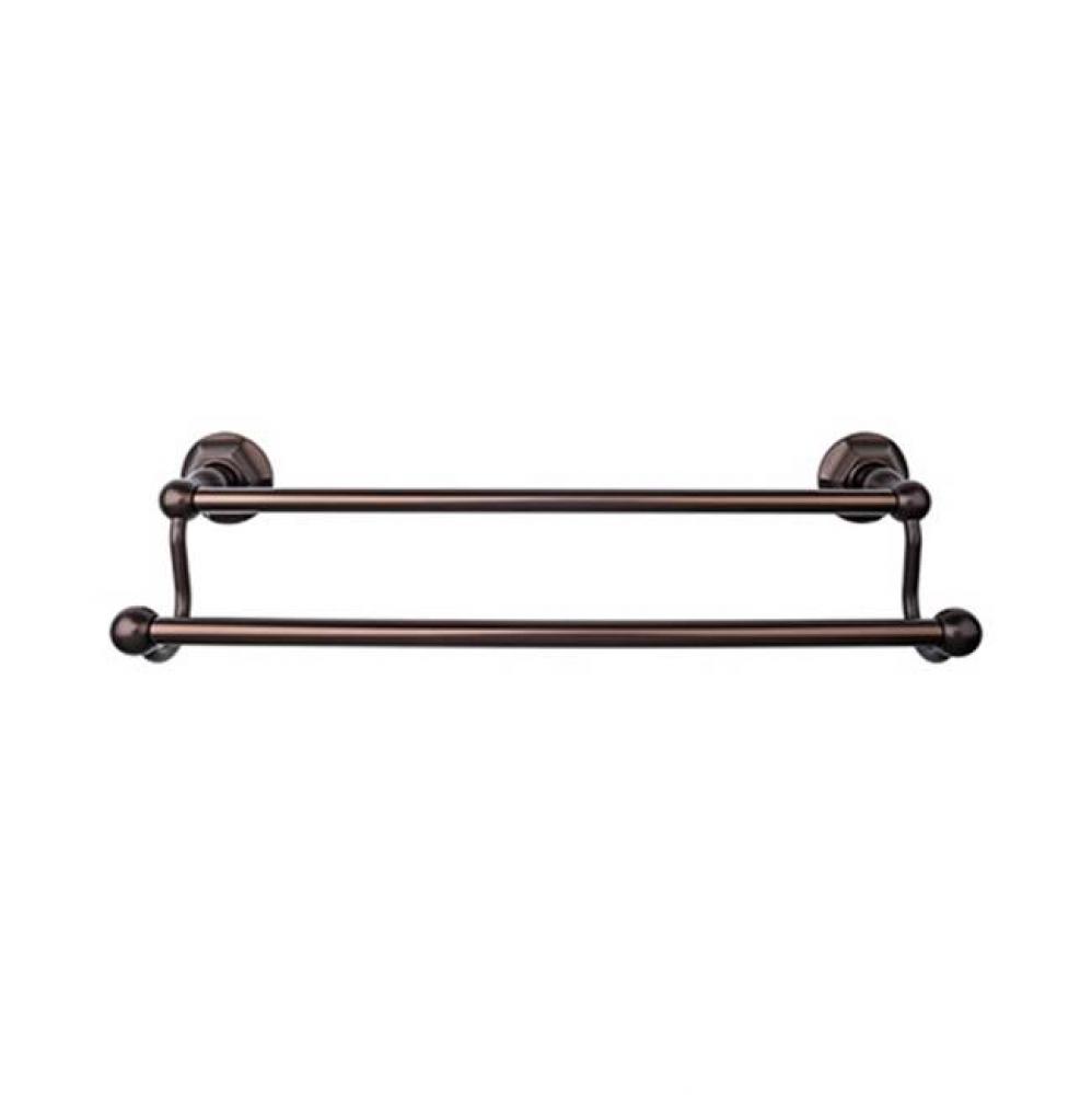 Edwardian Bath Towel Bar 30 Inch Double - Hex Backplate Oil Rubbed Bronze