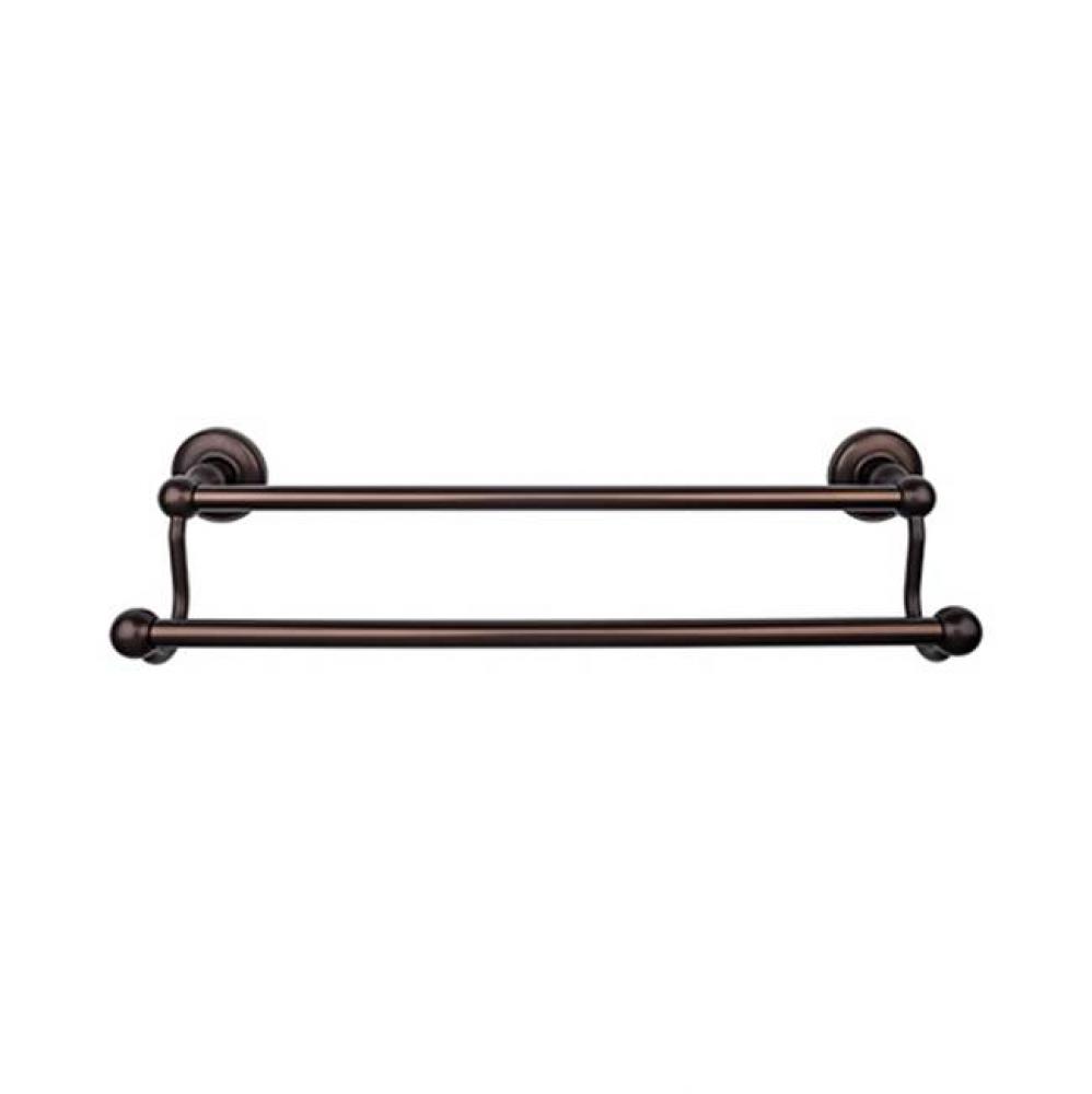 Edwardian Bath Towel Bar 30 Inch Double - Plain Bplate Oil Rubbed Bronze