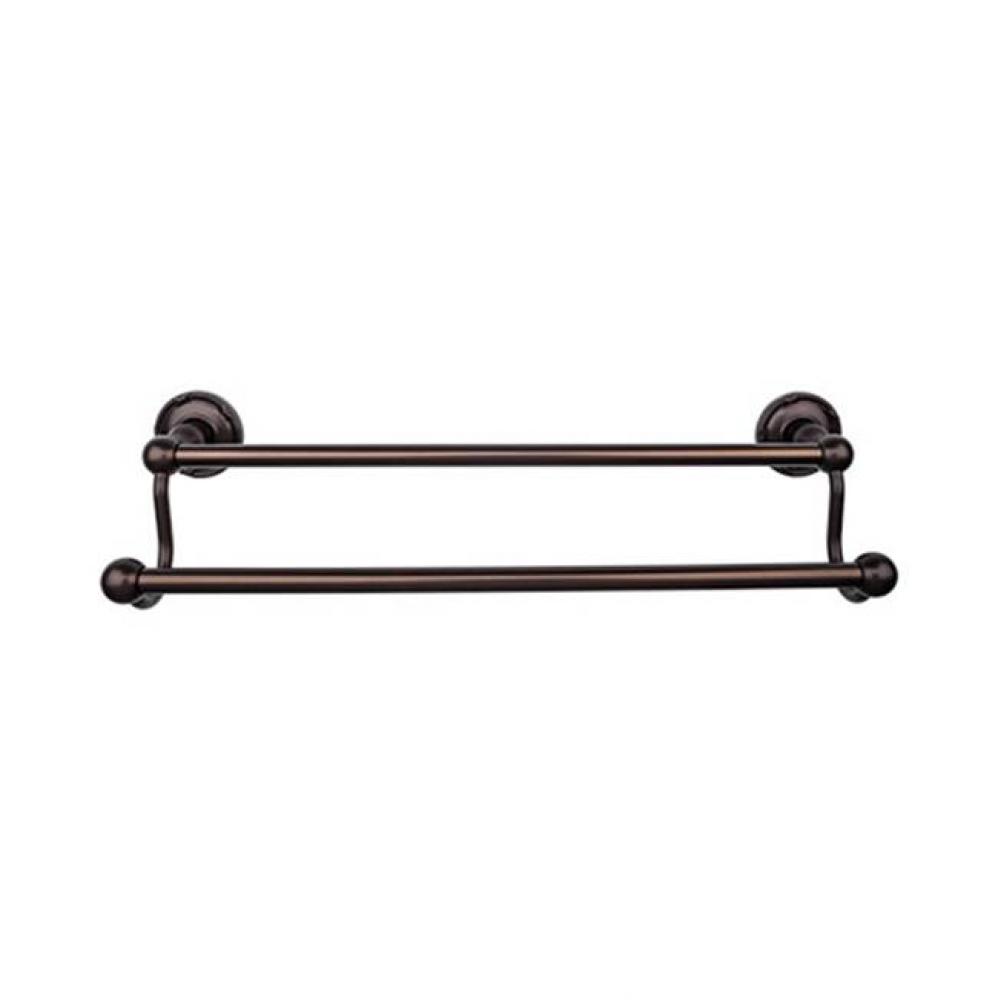 Edwardian Bath Towel Bar 30 Inch Double - Ribbon Bplate Oil Rubbed Bronze