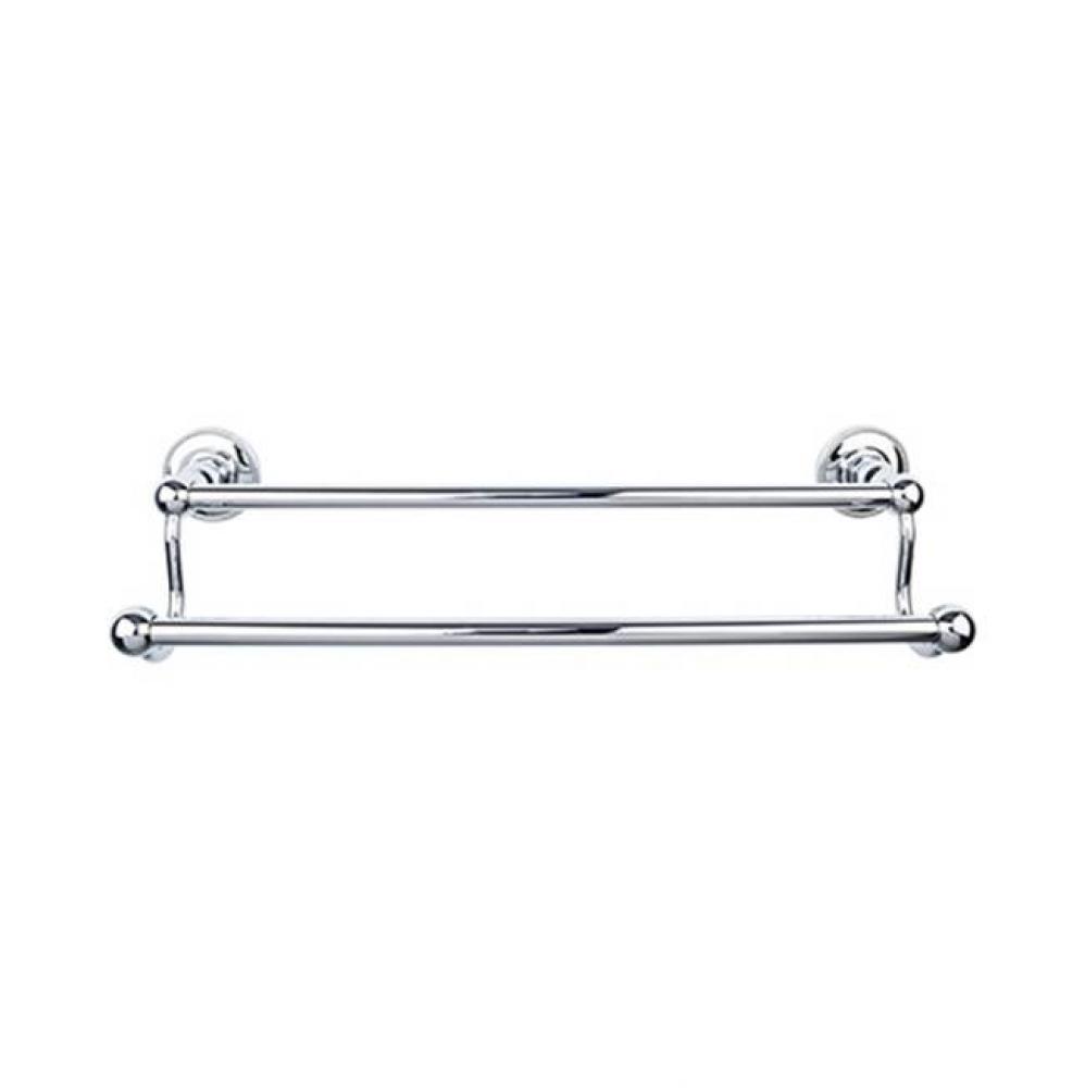 Edwardian Bath Towel Bar 30 In. Double - Beaded Bplate Polished Chrome