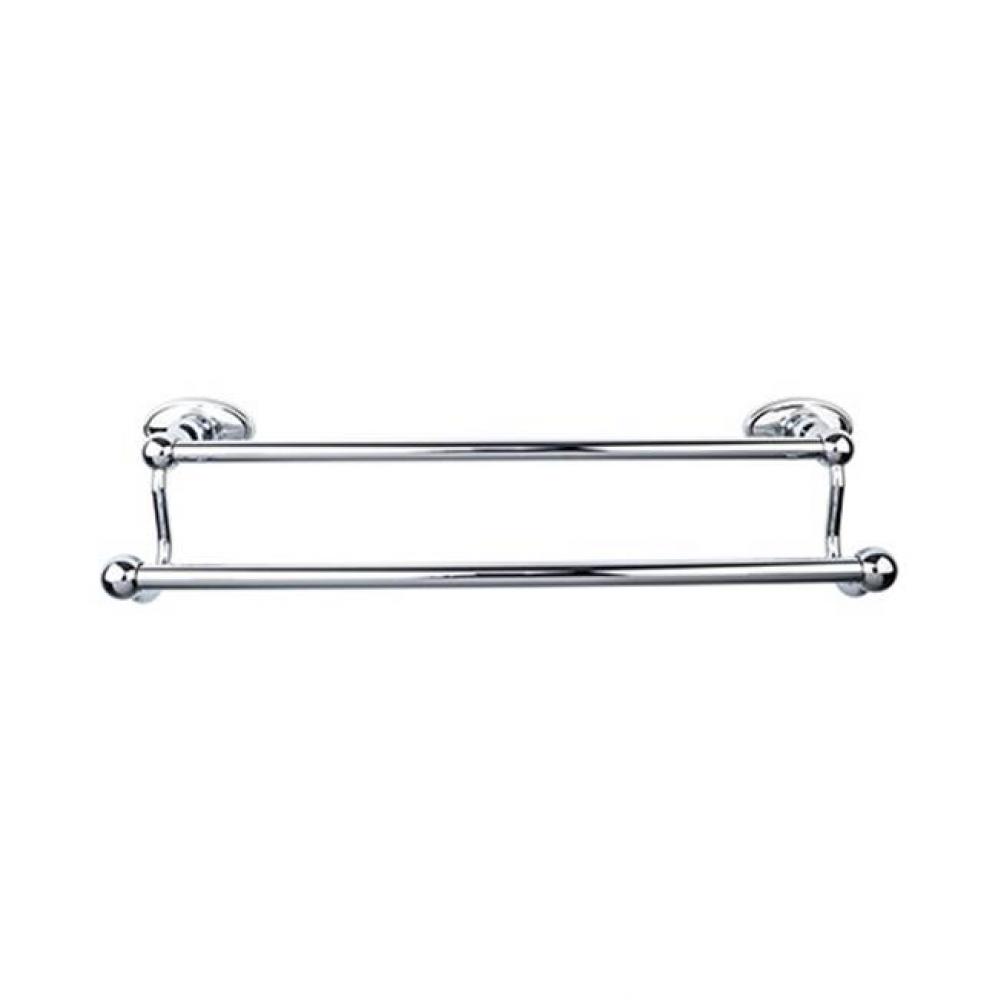 Edwardian Bath Towel Bar 30 In. Double - Oval Backplate Polished Chrome