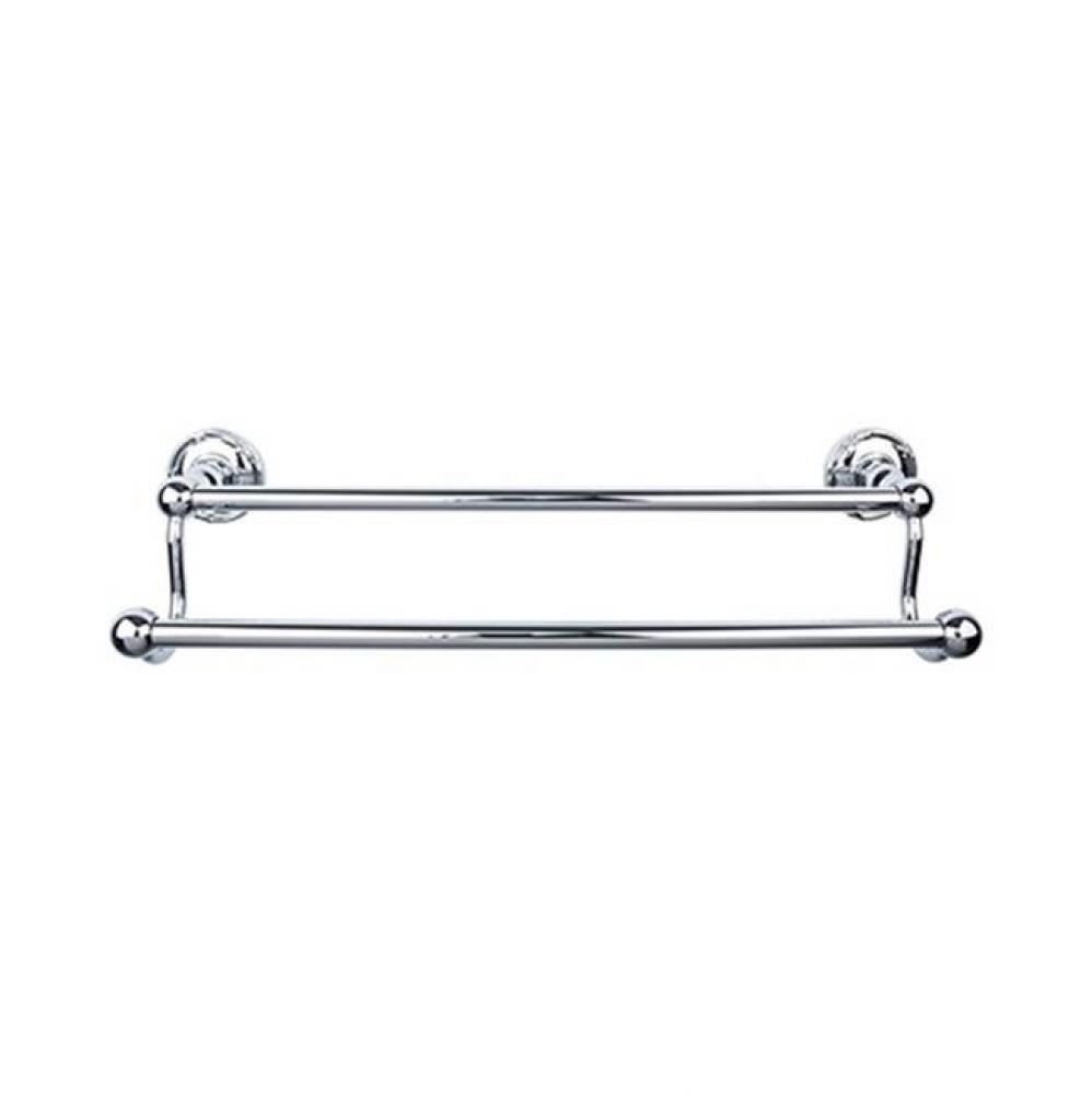 Edwardian Bath Towel Bar 30 Inch Double - Ribbon Bplate Polished Chrome