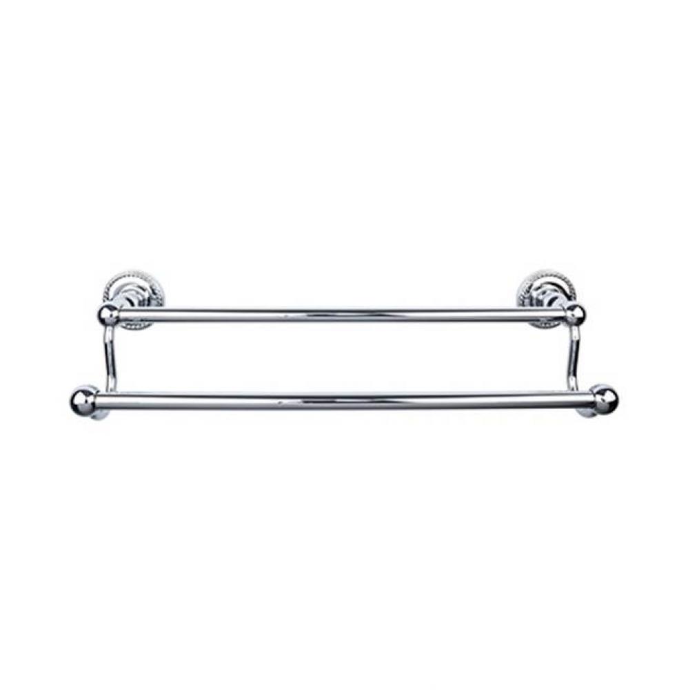 Edwardian Bath Towel Bar 30 In. Double - Rope Backplate Polished Chrome