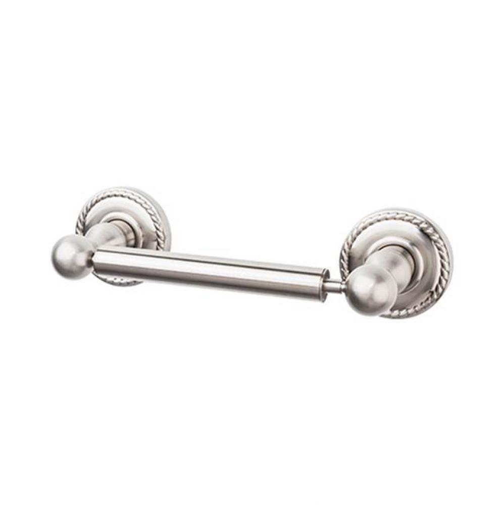 Edwardian Bath Tissue Holder Rope Backplate Brushed Satin Nickel