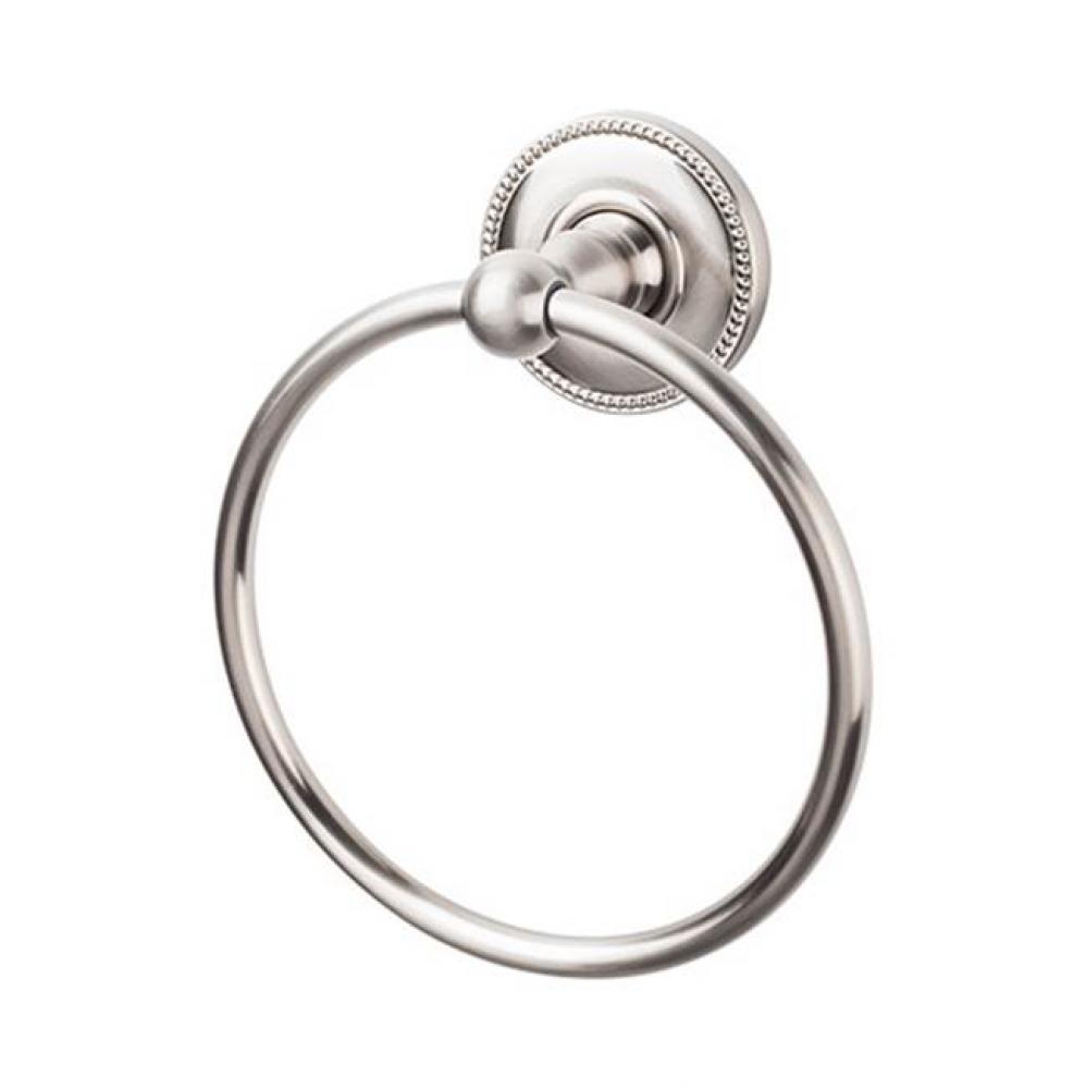 Edwardian Bath Ring Beaded Backplate Brushed Satin Nickel