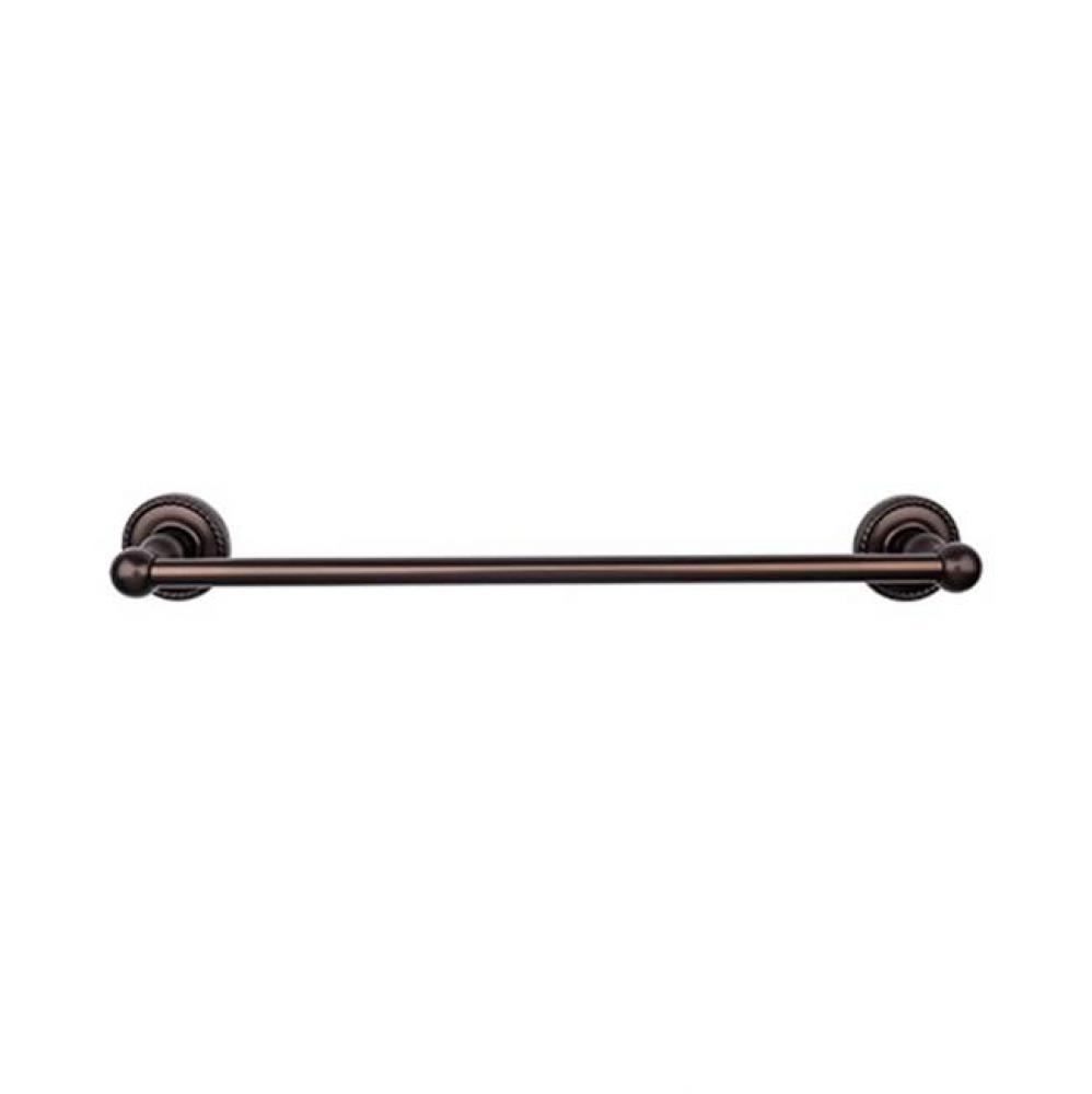 Edwardian Bath Towel Bar 18 In. Single - Rope Backplate Oil Rubbed Bronze