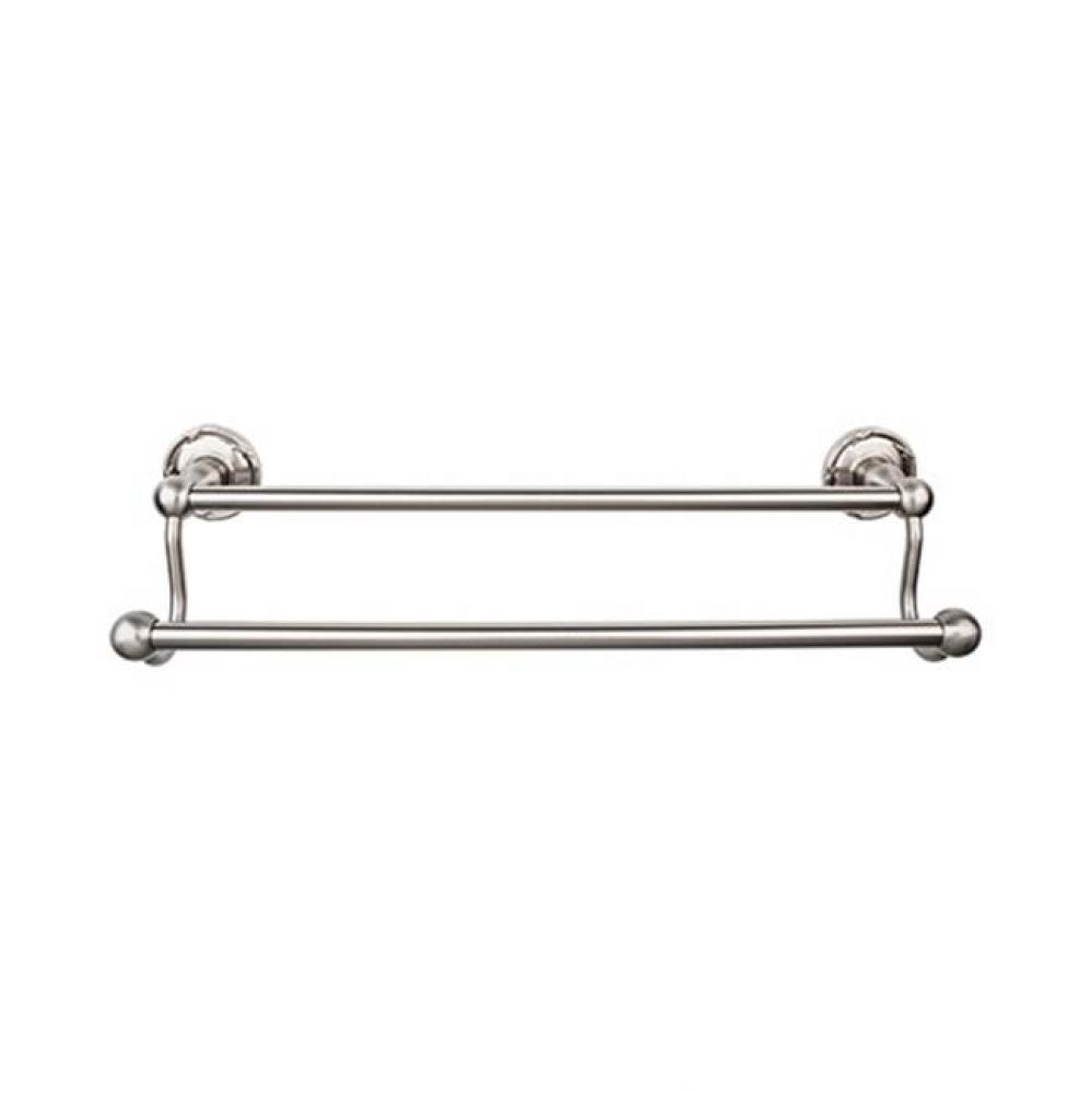 Edwardian Bath Towel Bar 18 Inch Double - Ribbon Bplate Brushed Satin Nickel