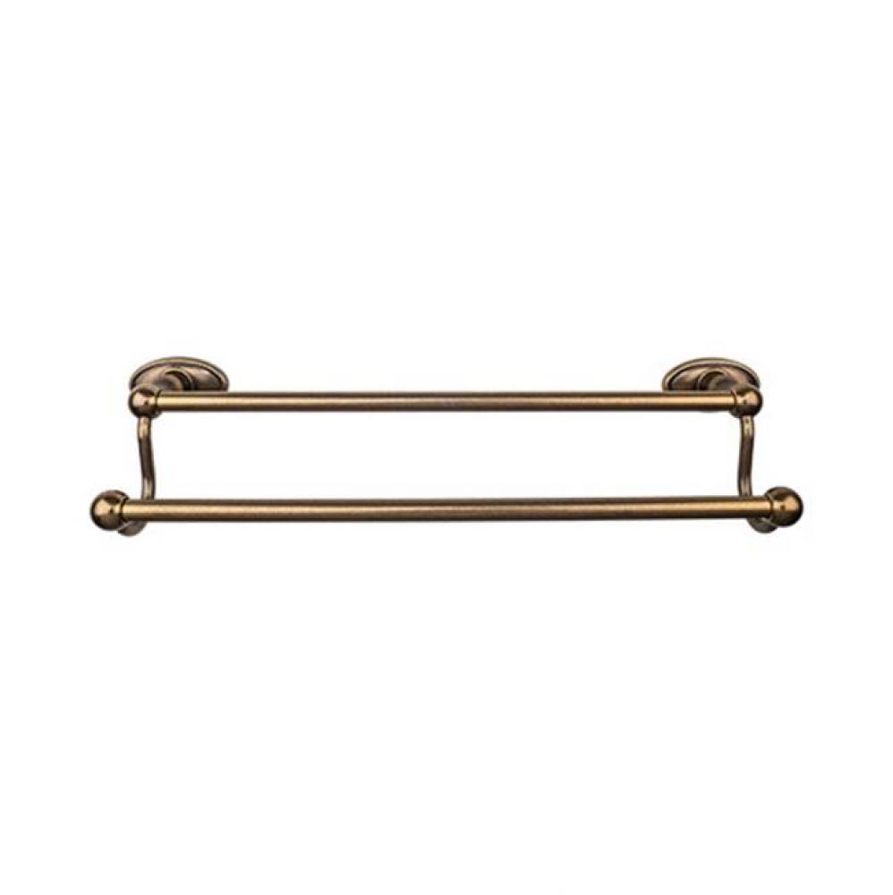 Edwardian Bath Towel Bar 18 In. Double - Oval Backplate German Bronze