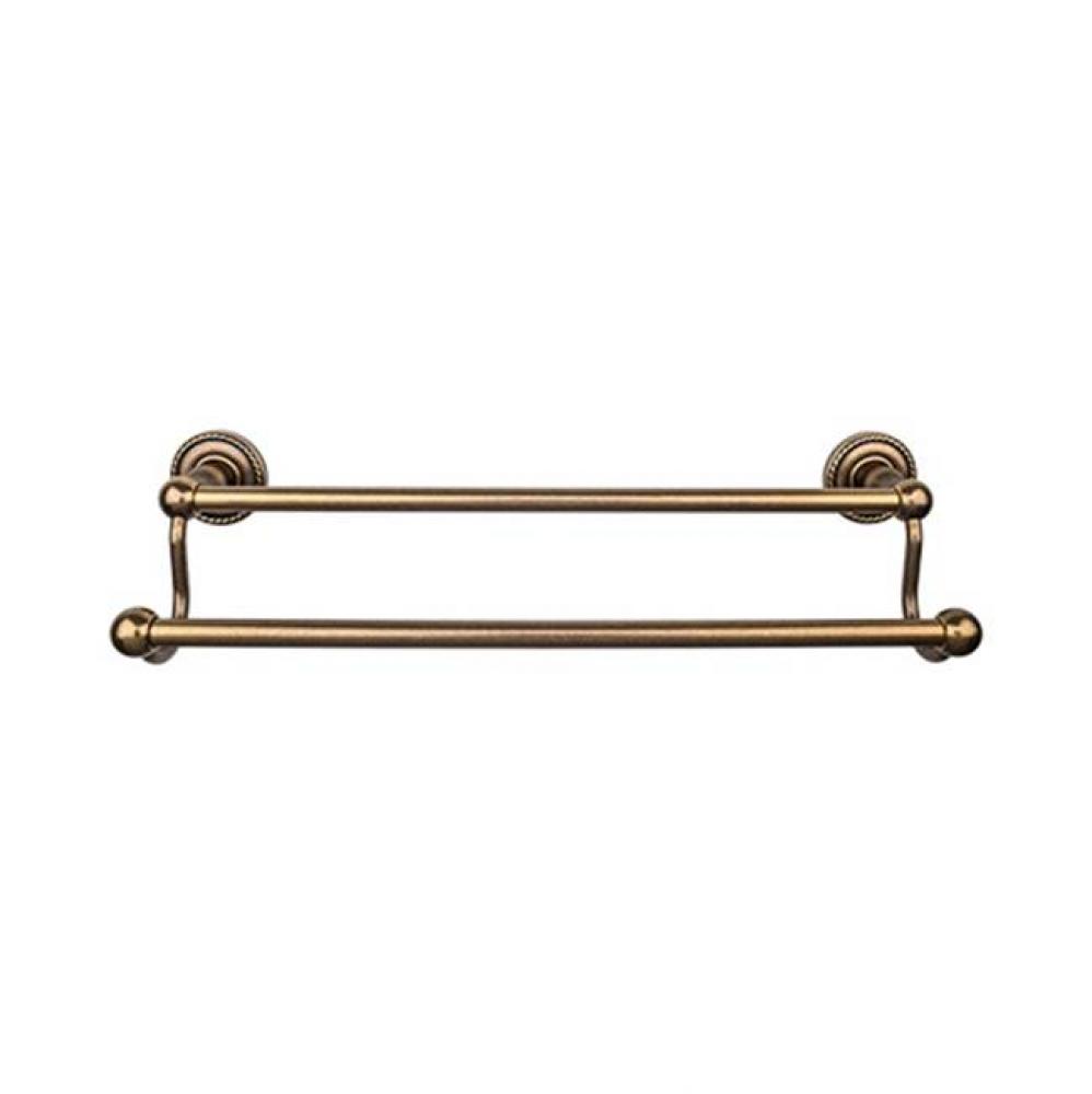 Edwardian Bath Towel Bar 18 In. Double - Rope Backplate German Bronze