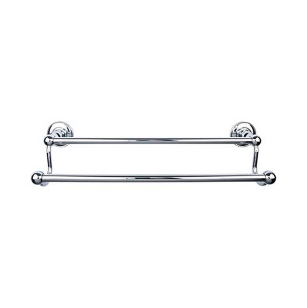 Edwardian Bath Towel Bar 18 Inch Double - Plain Bplate Polished Chrome