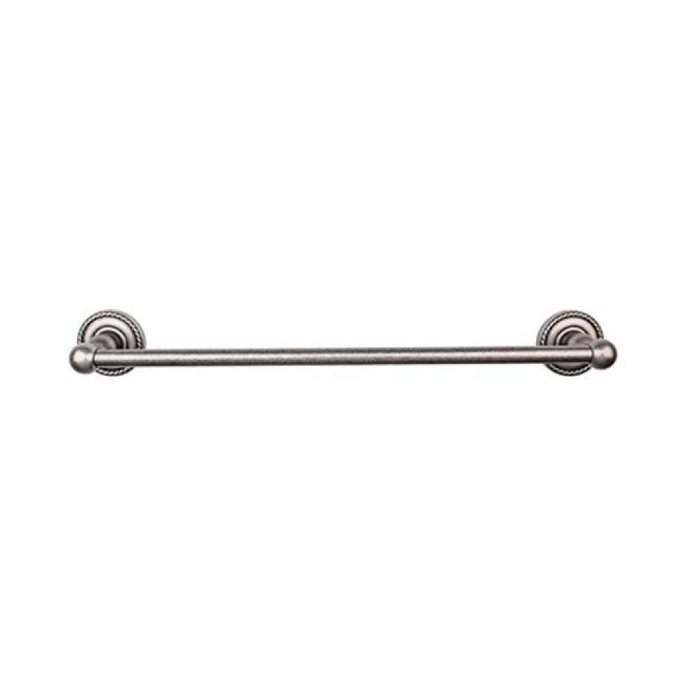 Edwardian Bath Towel Bar 24 In. Single - Rope Backplate Antique Pewter