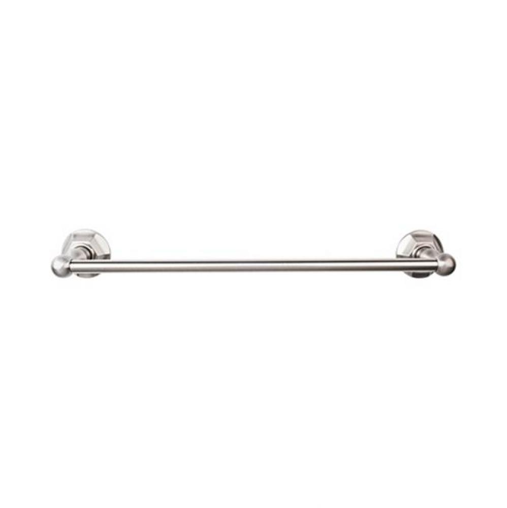 Edwardian Bath Towel Bar 24 Inch Single - Hex Backplate Brushed Satin Nickel