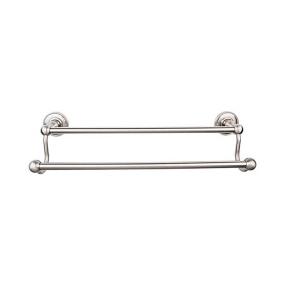 Edwardian Bath Towel Bar 24 In. Double - Beaded Bplate Brushed Satin Nickel