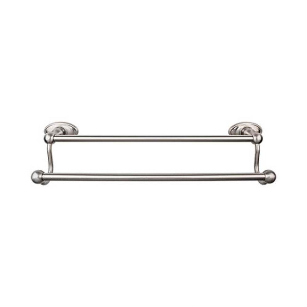 Edwardian Bath Towel Bar 24 In. Double - Oval Backplate Brushed Satin Nickel