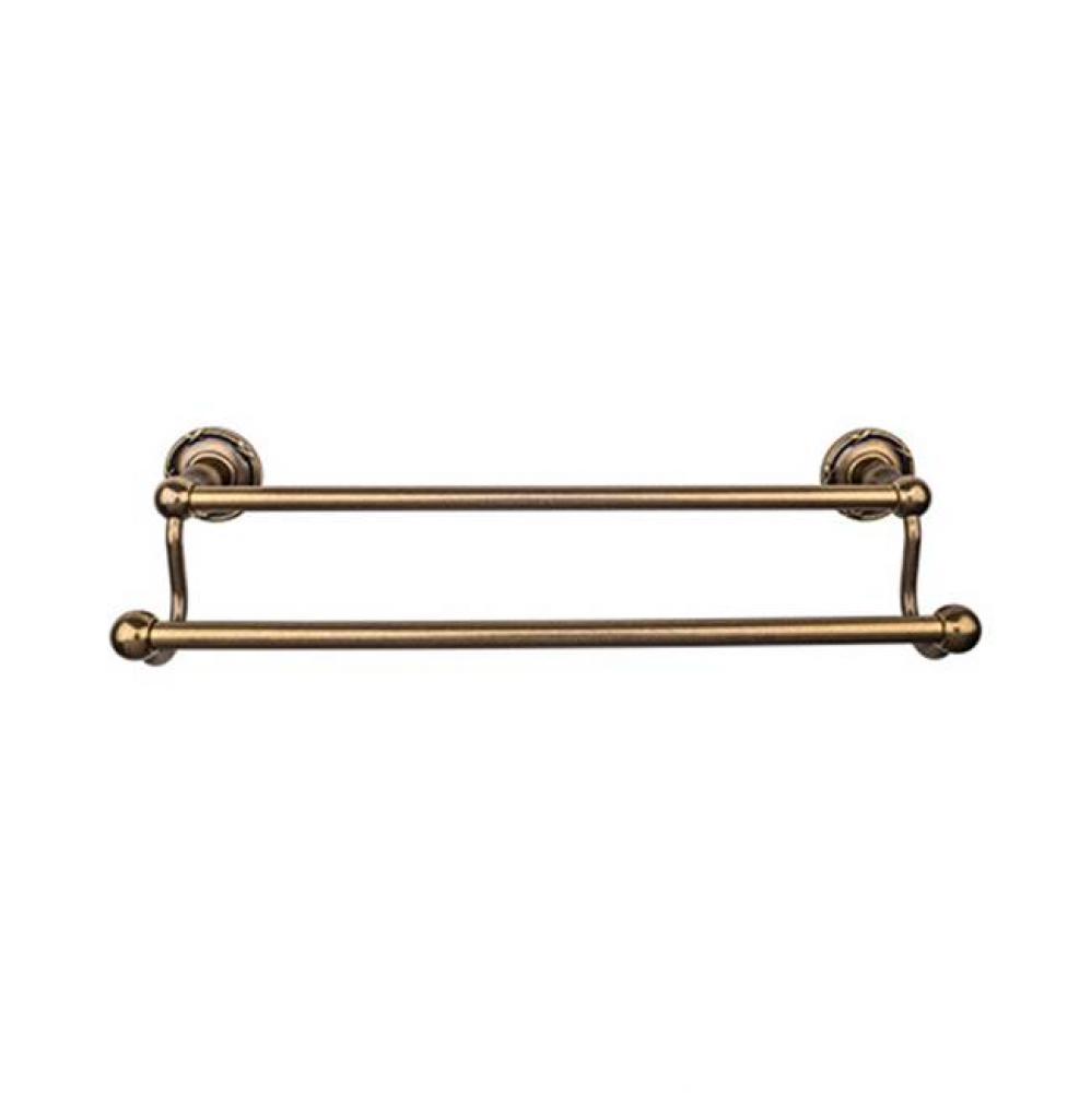 Edwardian Bath Towel Bar 24 Inch Double - Ribbon Bplate German Bronze