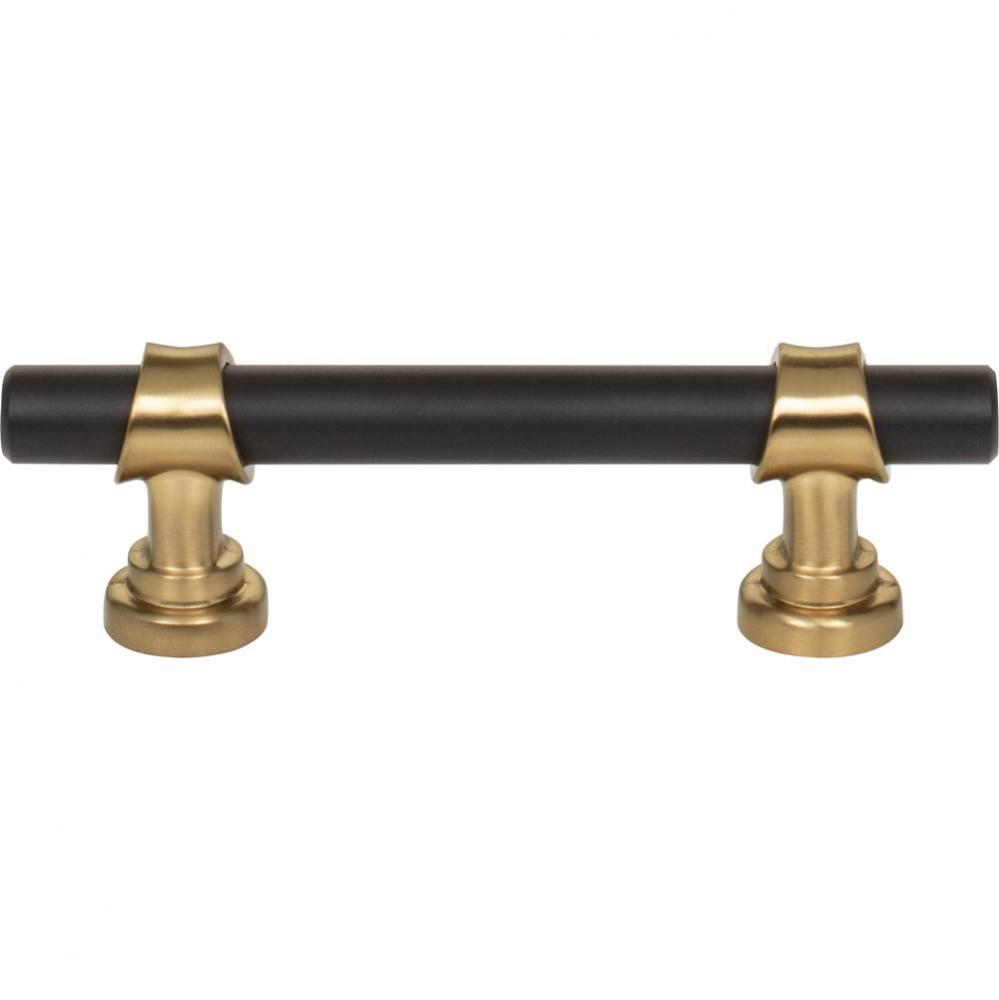 Bit Pull 3 Inch (c-c) Flat Black and Honey Bronze