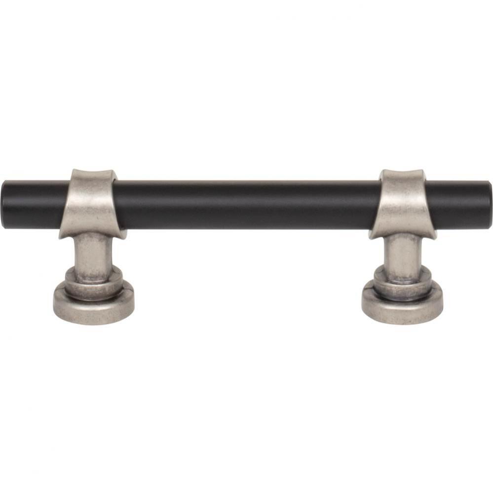 Bit Pull 3 Inch (c-c) Flat Black and Pewter Antique