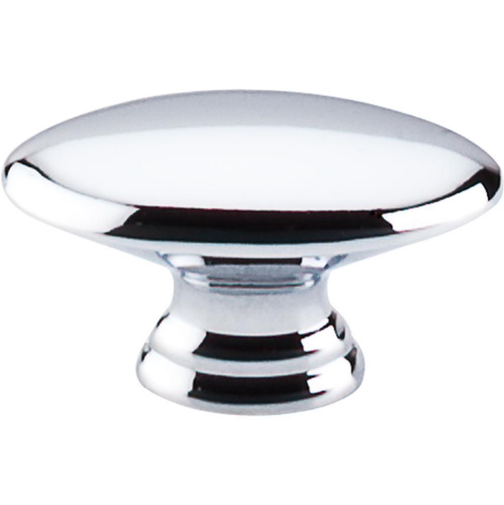 Flat Oval Knob 1 1/2 Inch Polished Chrome