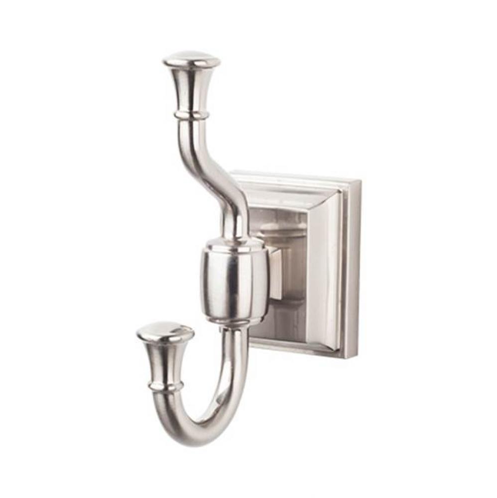 Stratton Bath Double Hook  Brushed Satin Nickel