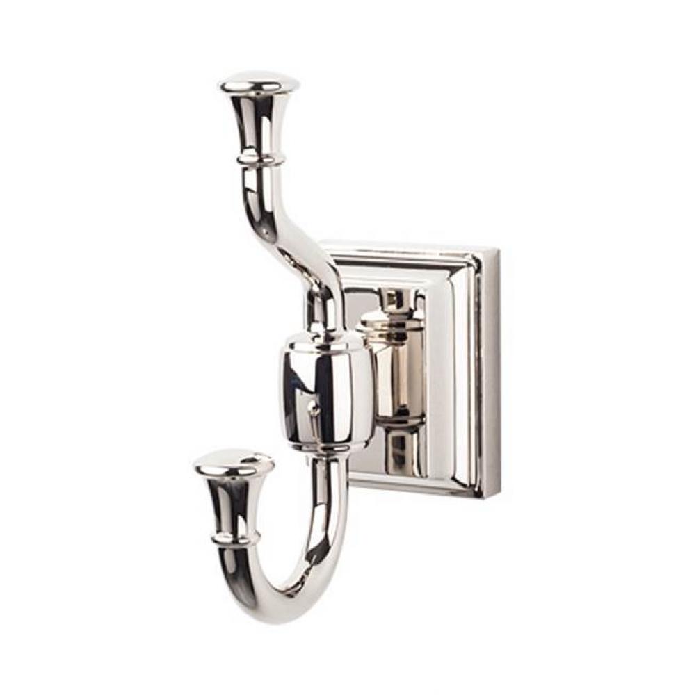 Stratton Bath Double Hook  Polished Nickel