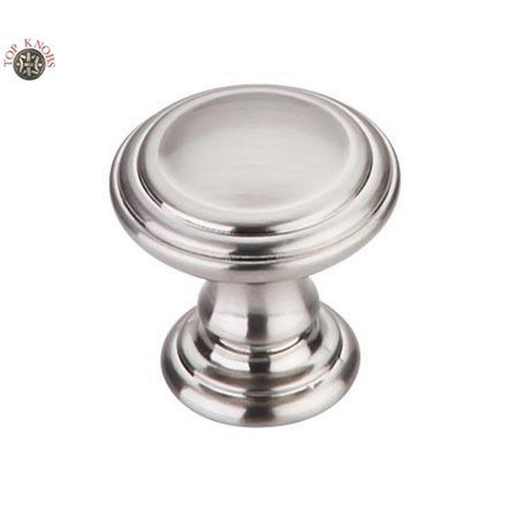 Reeded Knob 1 1/4 Inch Brushed Satin Nickel