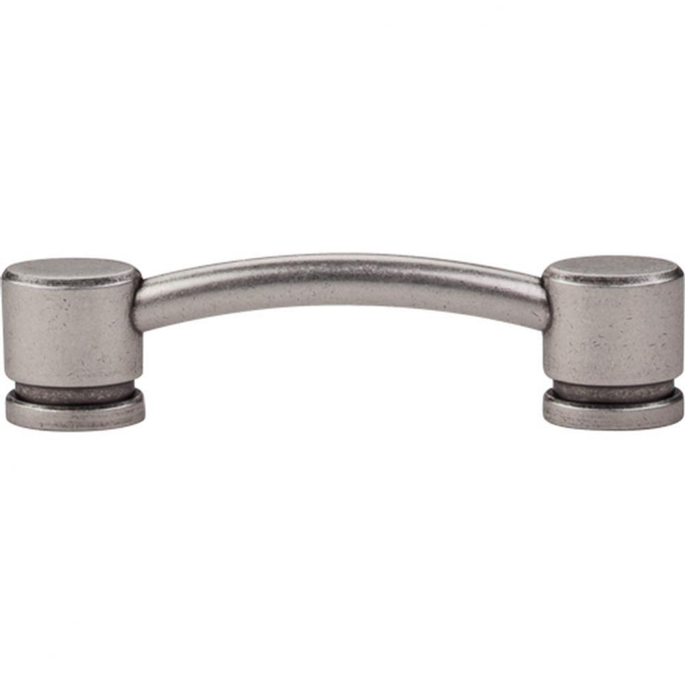 Oval Thin Pull 3 3/4 Inch (c-c) Pewter Antique