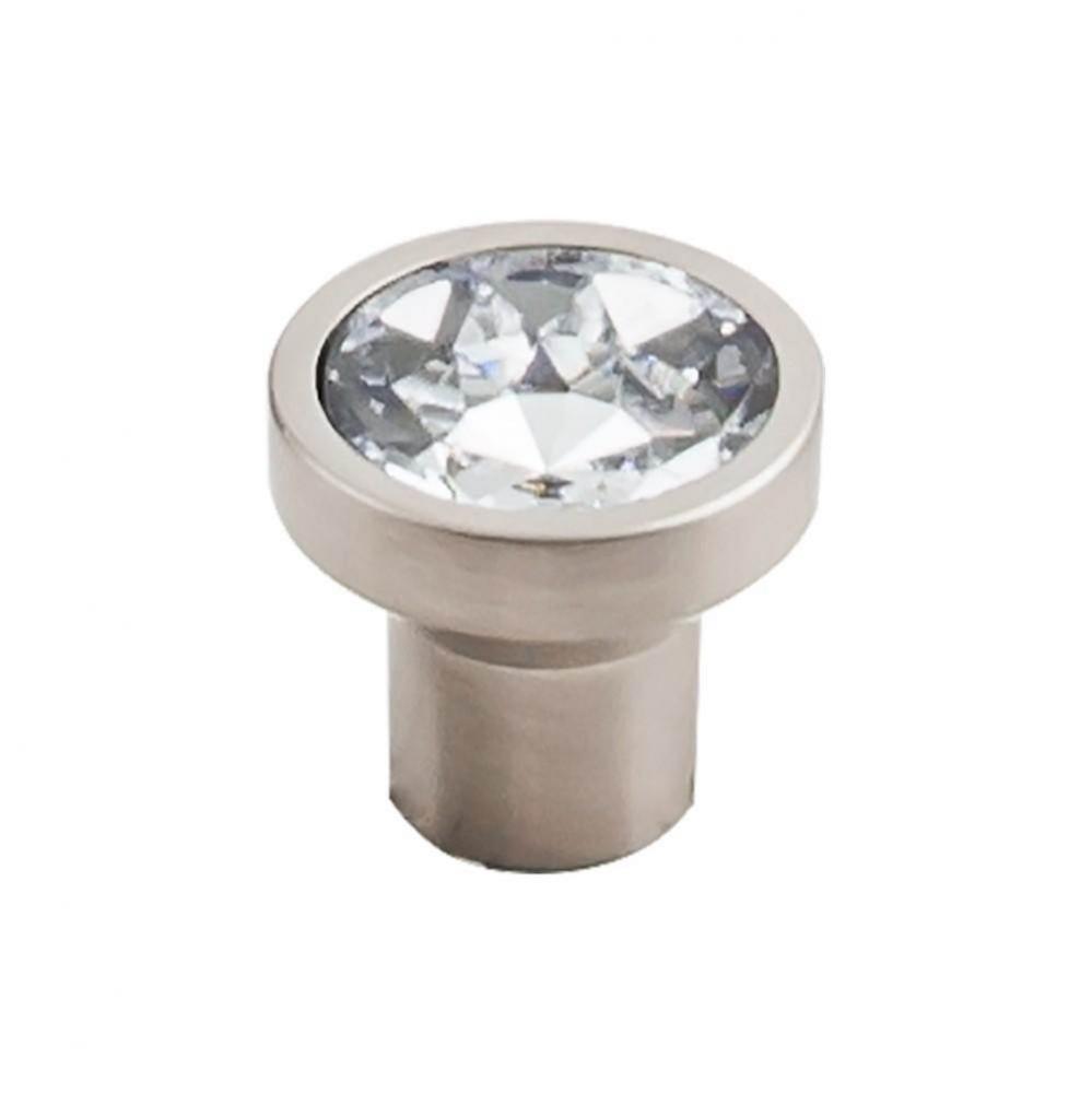 Wentworth Crystal Knob 13/16 Inch Brushed Satin Nickel Base