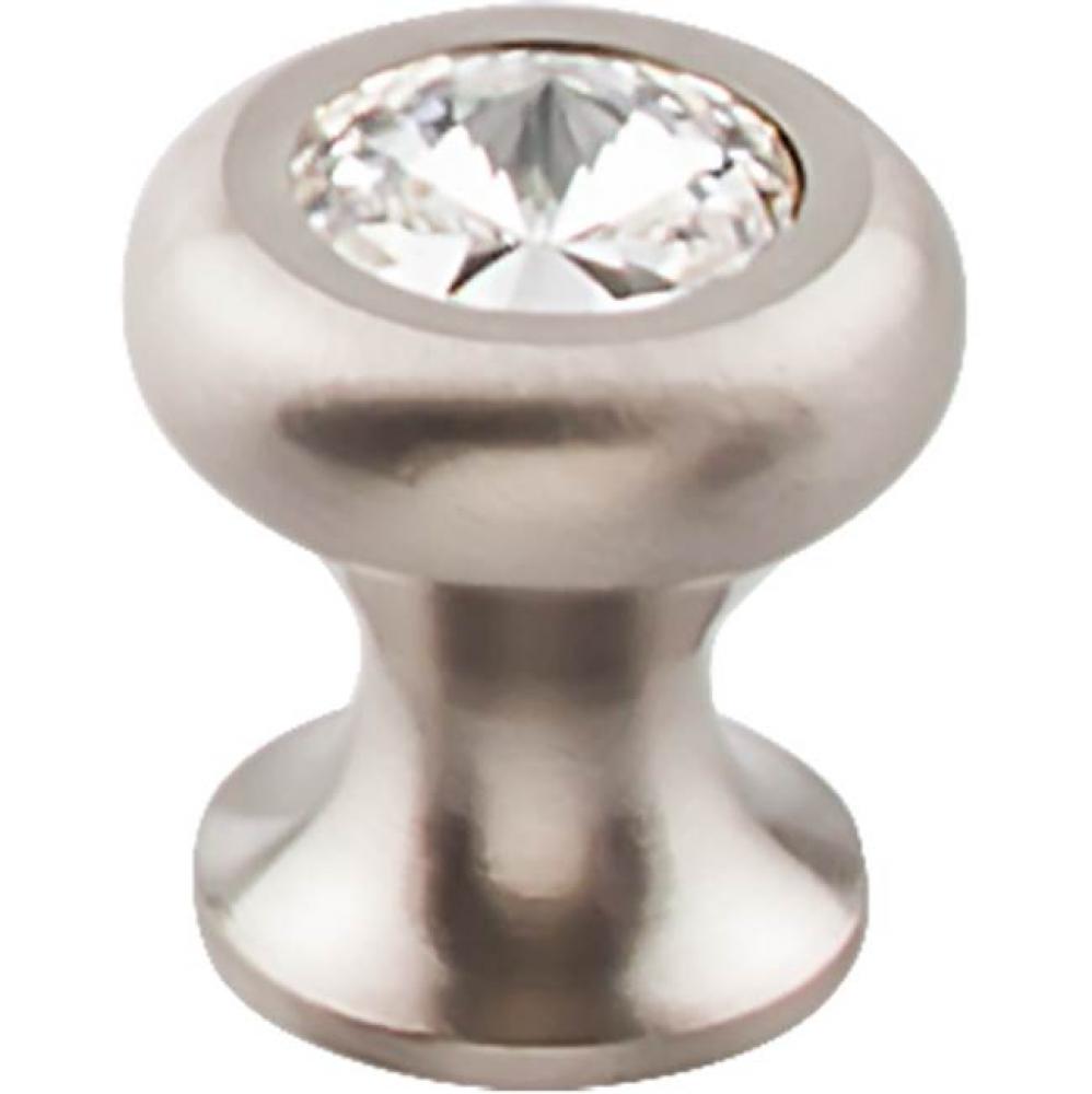 Hayley Crystal Knob Clear 15/16 Inch Brushed Satin Nickel Base