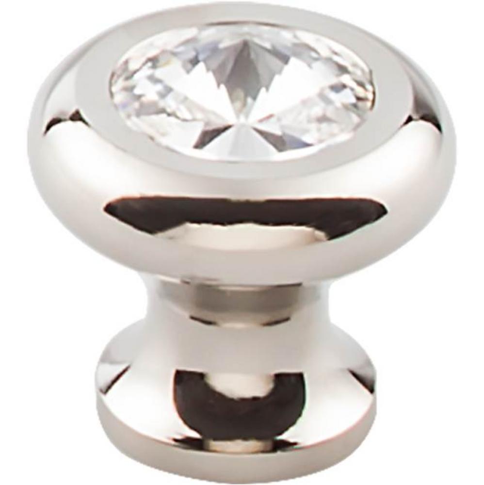 Hayley Crystal Knob Clear 1 3/16 Inch Polished Nickel Base