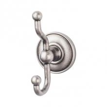 Top Knobs ED2APD - Edwardian Bath Double Hook Plain Backplate Antique Pewter