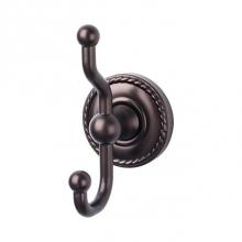Top Knobs ED2ORBF - Edwardian Bath Double Hook Rope Backplate Oil Rubbed Bronze