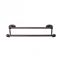 Top Knobs ED7ORBC - Edwardian Bath Towel Bar 18 In. Double - Oval Backplate Oil Rubbed Bronze