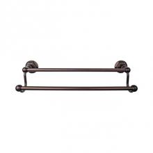 Top Knobs ED9ORBB - Edwardian Bath Towel Bar 24 Inch Double - Hex Backplate Oil Rubbed Bronze