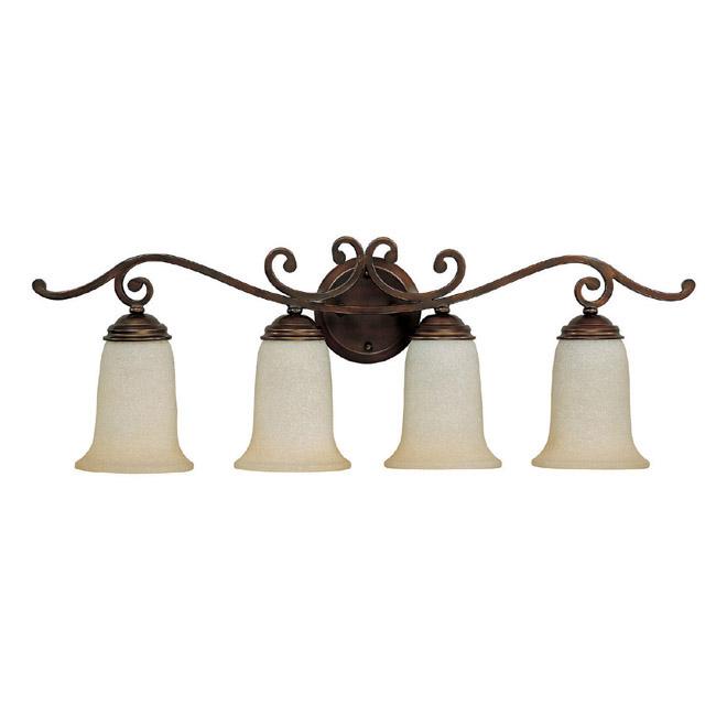 Four Light Burnished Bronze Wall Light