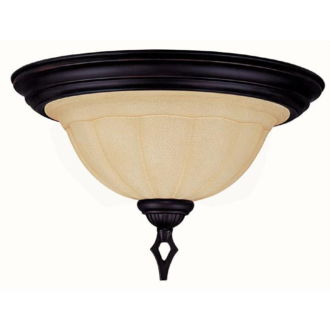 Two Light Medium Bronze Bowl Flush Mount