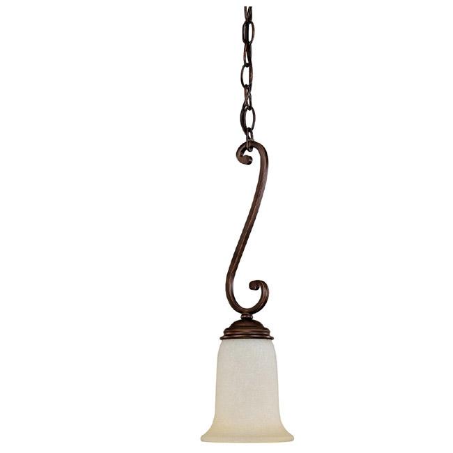 One Light Burnished Bronze Down Mini Pendant