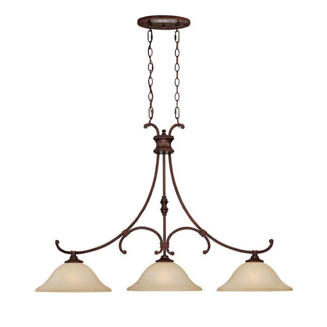 Three Light Burnished Bronze Island Light