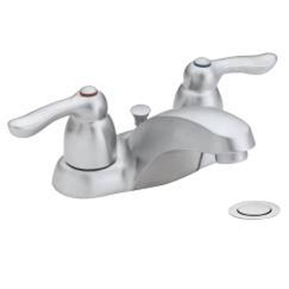 Brushed chrome two-handle bathroom faucet