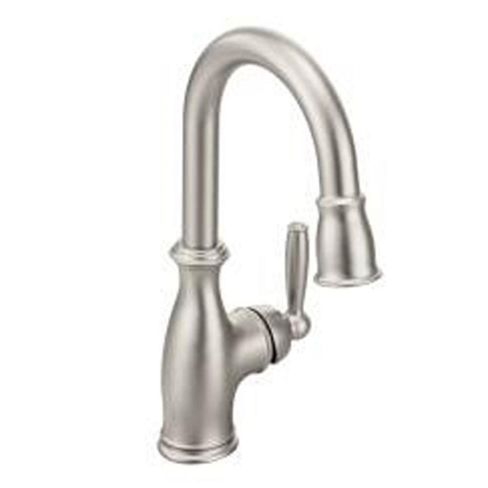 Spot resist stainless one-handle pulldown bar faucet