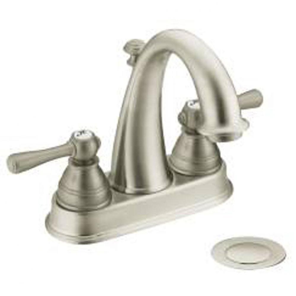 Brushed nickel two-handle bathroom faucet