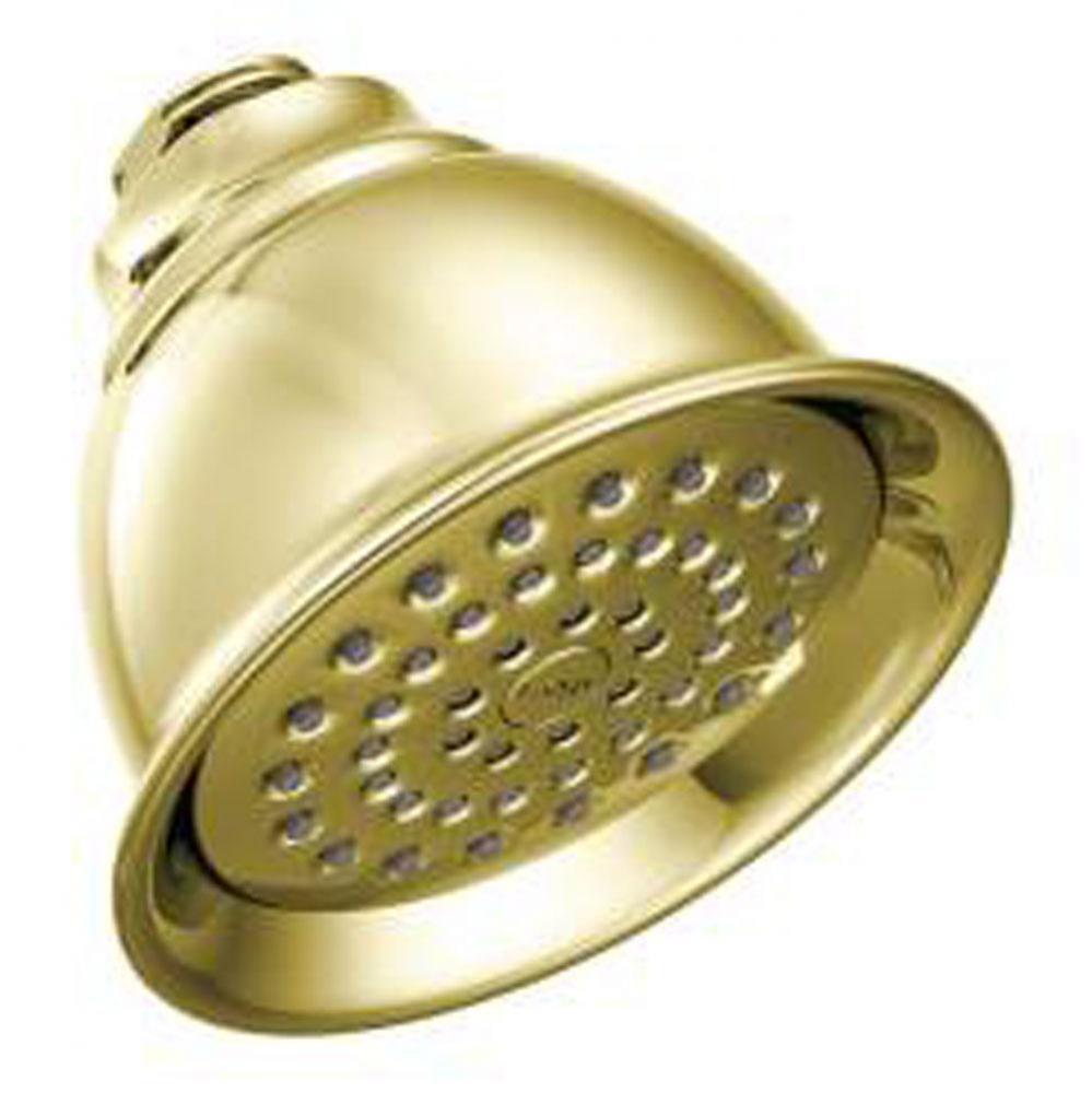 Polished brass one-function 4-3/8&apos;&apos; diameter spray head standard