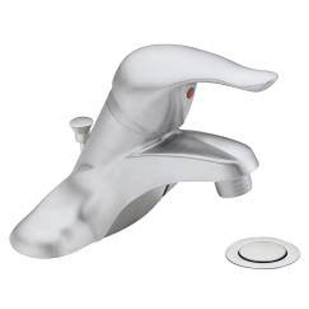 Brushed chrome one-handle bathroom faucet
