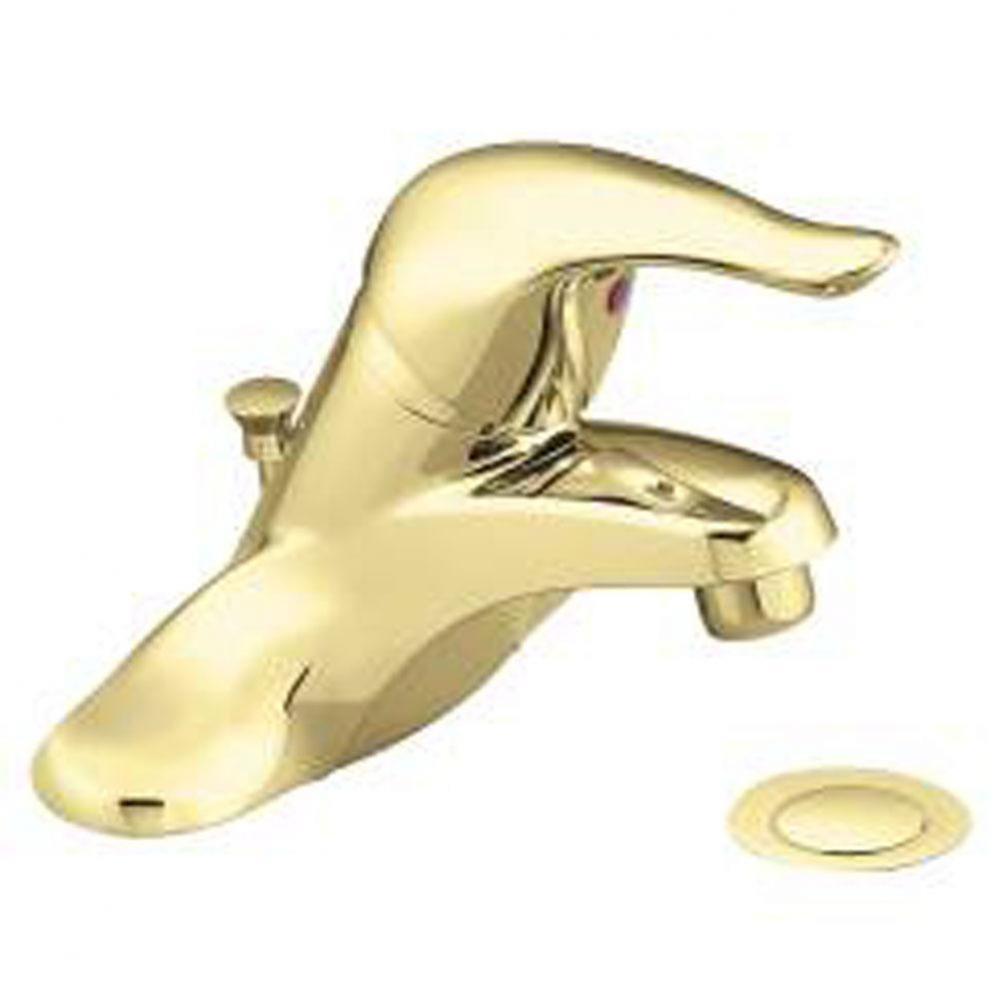 Polished brass one-handle bathroom faucet